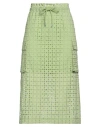 Ice Play Woman Midi Skirt Light Green Size 10 Cotton, Polyester