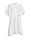 Ice Play Woman Mini Dress White Size 10 Cotton In White