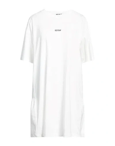 ICE PLAY ICE PLAY WOMAN MINI DRESS WHITE SIZE M COTTON