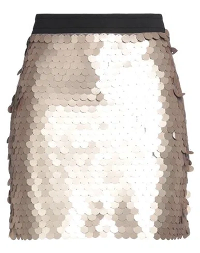 Ice Play Woman Mini Skirt Platinum Size M Cotton, Polyester In Grey
