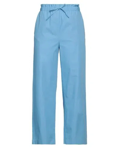 Ice Play Woman Pants Azure Size 8 Cotton In Blue