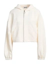 Ice Play Woman Sweatshirt Cream Size L Cotton, Polyester, Elastane In White