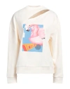 Ice Play Woman Sweatshirt Cream Size M Cotton In White