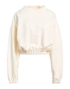 Ice Play Woman Sweatshirt Ivory Size L Cotton, Polyester, Elastane In White