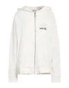 Ice Play Woman Sweatshirt Ivory Size Xl Cotton, Polyester In White