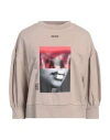 Ice Play Woman Sweatshirt Taupe Size S Cotton In Grey