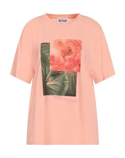 Ice Play Woman T-shirt Salmon Pink Size S Cotton