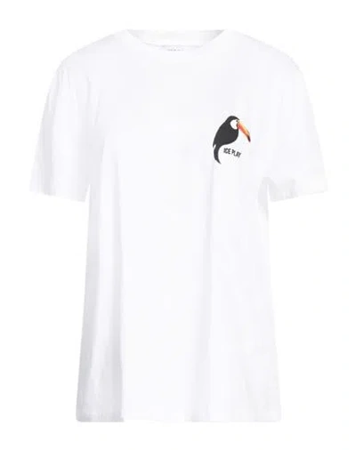 Ice Play Woman T-shirt White Size M Cotton
