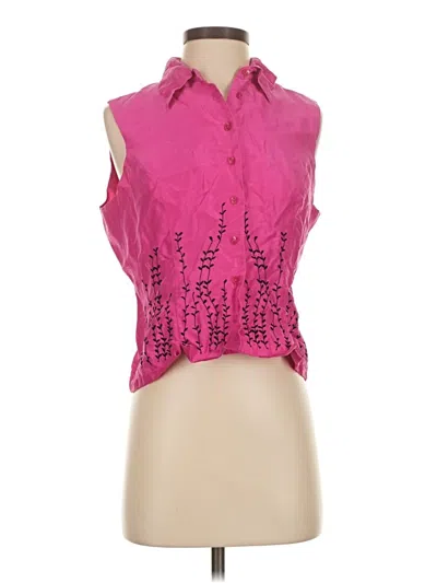 Pre-owned Ice Sleeveless Silk Top Pink Halter Neckline Tops