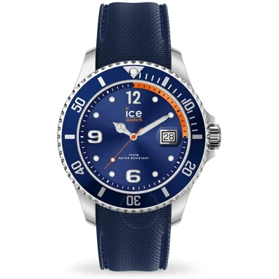 Ice-watch Quartz Blue Dial Blue Silicone Men's Watch 017325 In Blue / Navy / Orange