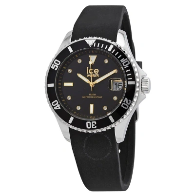 Ice-watch Quartz Crystal Black Dial Unisex Watch 020367 In Black / Gold Tone