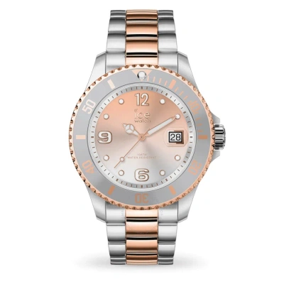 Ice-watch Quartz Silver Pink Dial Two-tone  Watch 016769 In Two Tone  / Gold Tone / Pink / Rose / Rose Gold / Rose Gold Tone / Silver