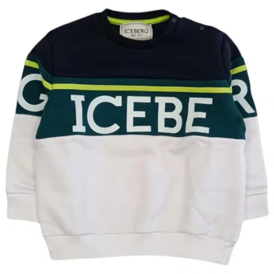 Iceberg Kids'  - Round Neck Sweatshirt Blue/green Mfice5301b In White