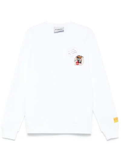 Iceberg Sweatshirt Mit Applikation In Weiss