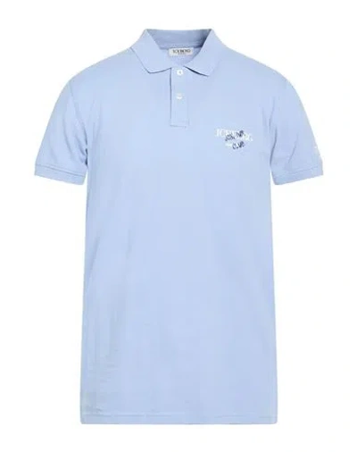 Iceberg Beachwear Man Polo Shirt Light Blue Size Xxl Cotton, Elastane
