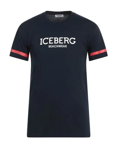 Iceberg Beachwear Man T-shirt Navy Size Xl Cotton