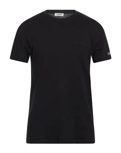 Iceberg Beachwear Man T-shirt Black Size Xxl Cotton In Blue