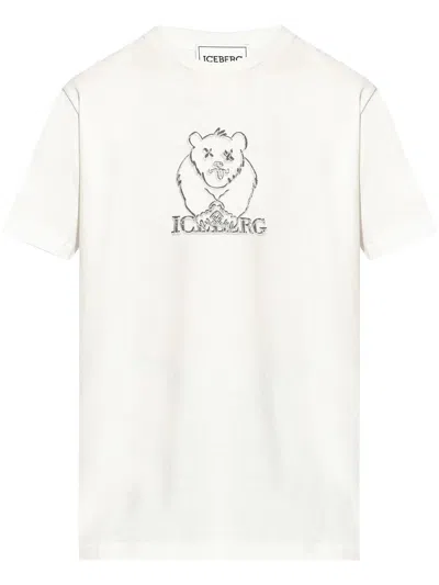 Iceberg Bear Embroidery T-shirt In Black
