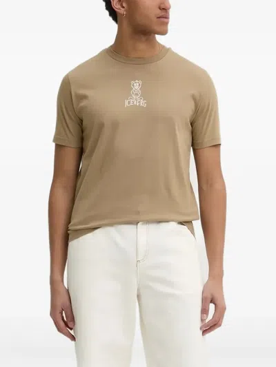 Iceberg Bear-logo Print T-shirt In Brown