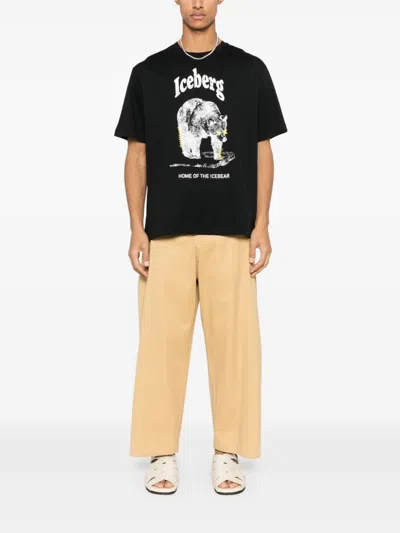 Iceberg Bear-print T-shirt In Black