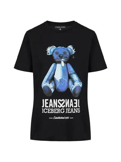 Iceberg Bear-print T-shirt In Black