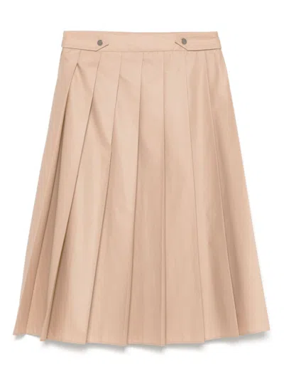 ICEBERG BEIGE PLEATED MIDI SKIRT