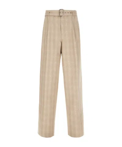 ICEBERG BELTED CHECK-PATTERN TROUSERS