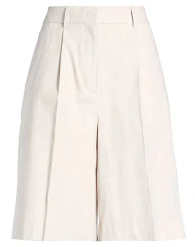 Iceberg Bermuda Woman Shorts & Bermuda Shorts Beige Size 6 Cotton, Linen, Elastane In Neutral