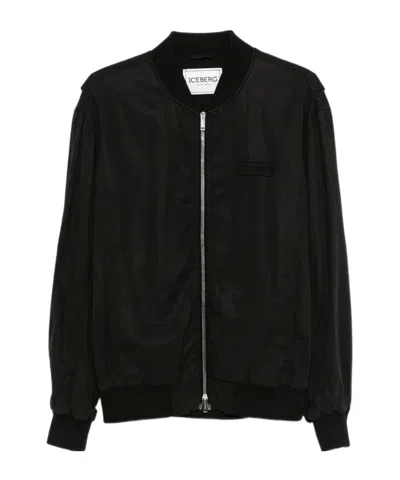 ICEBERG BLACK BOMBER JACKET