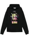 Iceberg Hooded Drawstring Hoodie In Black