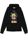 Iceberg Hooded Drawstring Hoodie In Black
