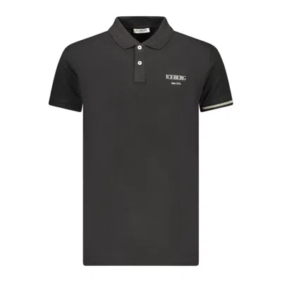 Iceberg Black Cotton Men Polo Shirt In Gray