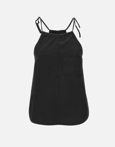 Iceberg Black Cotton Poplin Halter Top