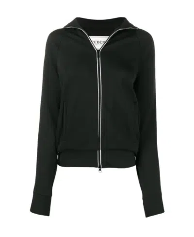 Iceberg Black Striped Zipper Casual Jacket