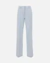 ICEBERG ICEBERG LINEN AND COTTON STRIPED BLUE TROUSERS