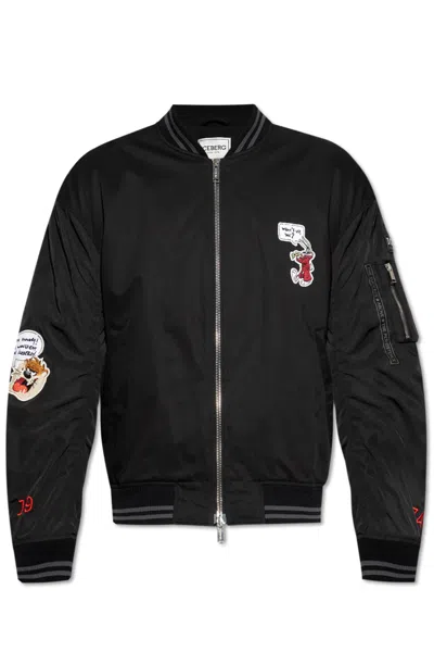 ICEBERG ICEBERG BOMBER JACKET WITH PATCHES