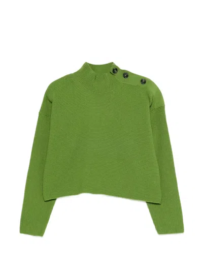Iceberg Button Turtleneck Sweater In Green