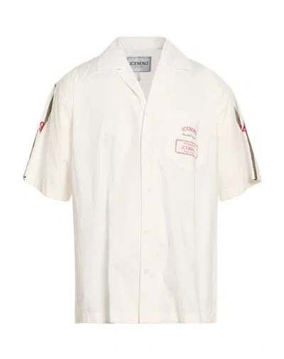 Iceberg Camicia Tessuto Man Shirt Off White Size M Cotton