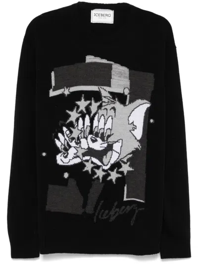 Iceberg Cartoon-motif Sweater In Black