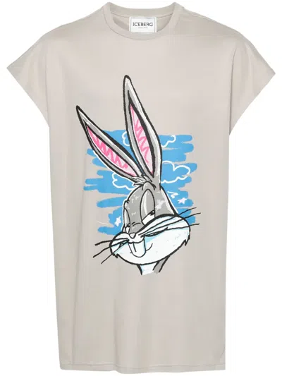 Iceberg Cartoon-print Cotton T-shirt In Grey