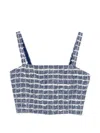 Iceberg Check Crop Top In Blue