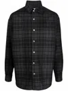 ICEBERG CHECKED LOGO-PRINT WOOL-BLEND SHIRT