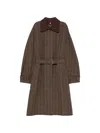 Iceberg Check-pattern Belted Coat In Brown