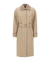 Iceberg Check-pattern Belted Coat In Brown