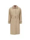 Iceberg Check-pattern Belted Coat In Neutral