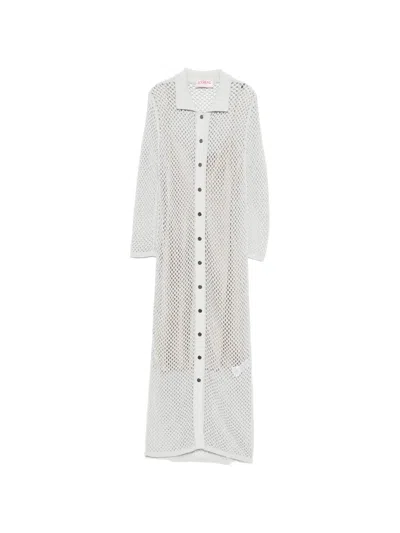 Iceberg Collared Buttoned Maxi Dress In Gray