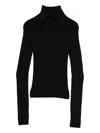 Iceberg Collared Ribbed Top In Black