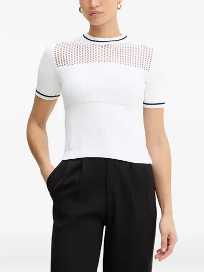 Iceberg Contrast Trim Open T-shirt In White
