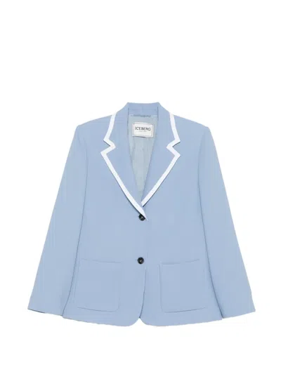 Iceberg Contrasting-trim Blazer In Blue