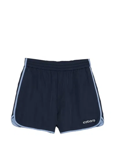 Iceberg Contrasting-trim Shorts In Blue